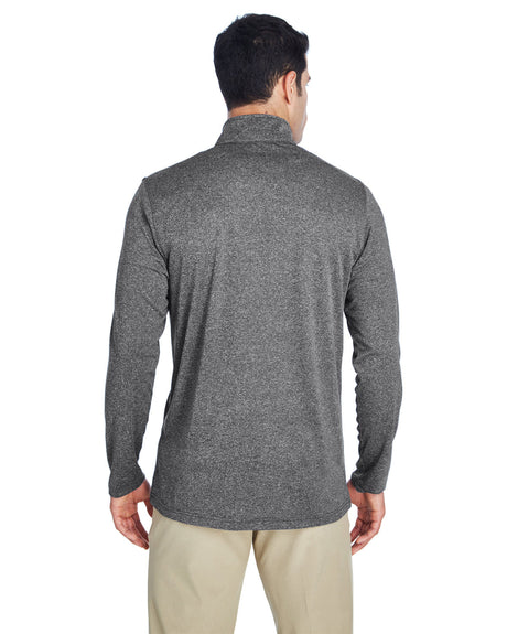 UltraClub Men's Cool & Dry Heathered Performance Quarter-Zip UltraClub
