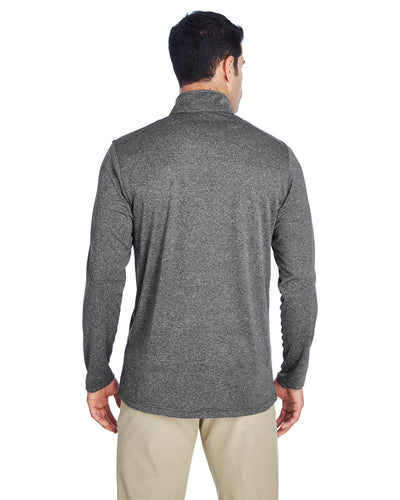 UltraClub Men's Cool & Dry Heathered Performance Quarter-Zip