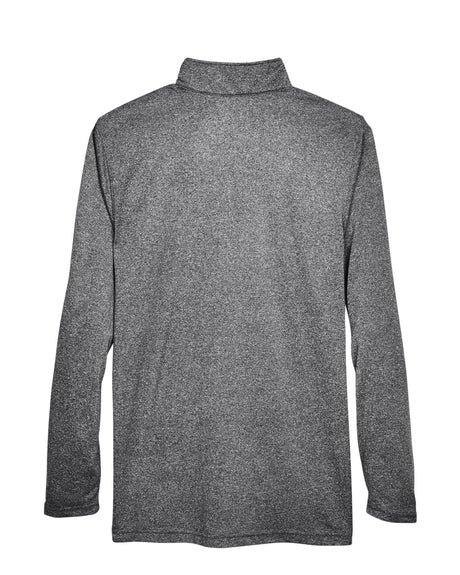 UltraClub Men's Cool & Dry Heathered Performance Quarter-Zip UltraClub