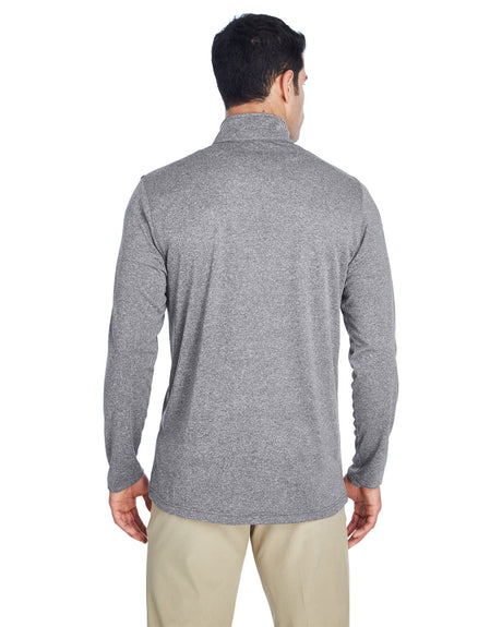 UltraClub Men's Cool & Dry Heathered Performance Quarter-Zip UltraClub