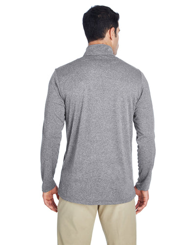 UltraClub Men's Cool & Dry Heathered Performance Quarter-Zip
