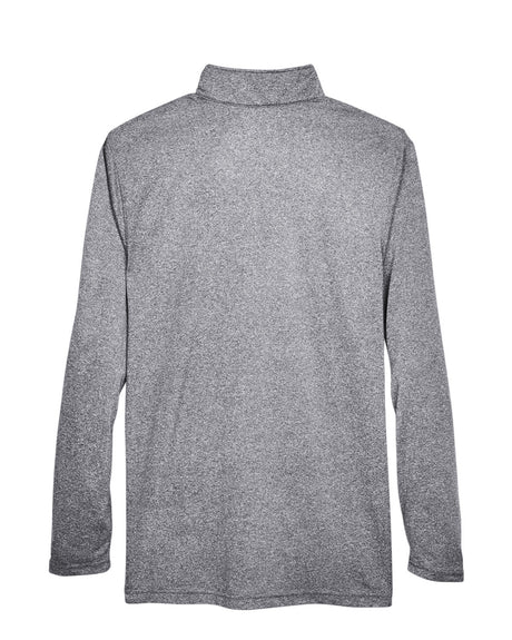UltraClub Men's Cool & Dry Heathered Performance Quarter-Zip UltraClub