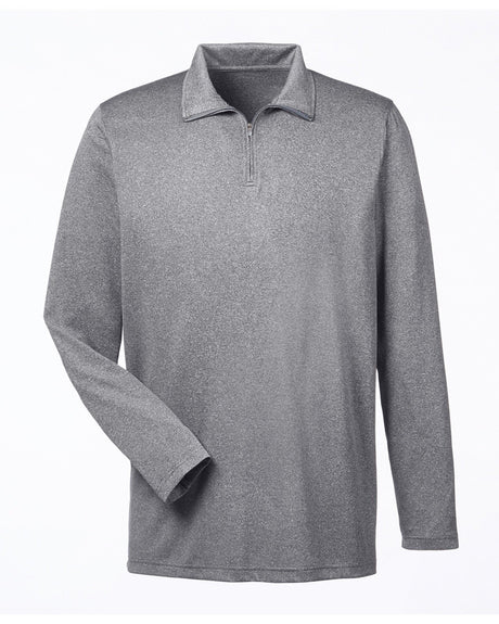 UltraClub Men's Cool & Dry Heathered Performance Quarter-Zip UltraClub