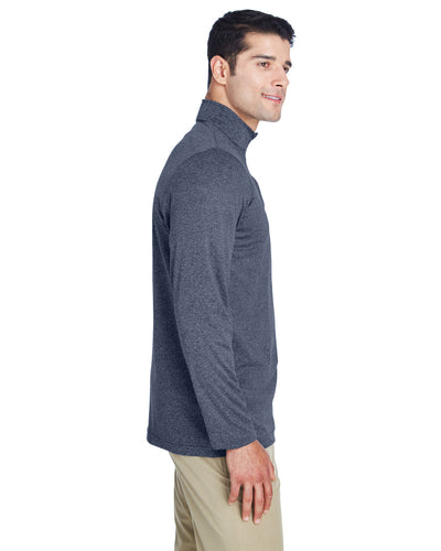 UltraClub Men's Cool & Dry Heathered Performance Quarter-Zip