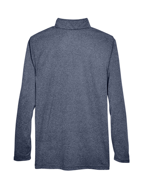 UltraClub Men's Cool & Dry Heathered Performance Quarter-Zip UltraClub
