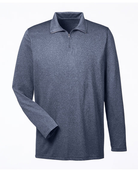 UltraClub Men's Cool & Dry Heathered Performance Quarter-Zip UltraClub