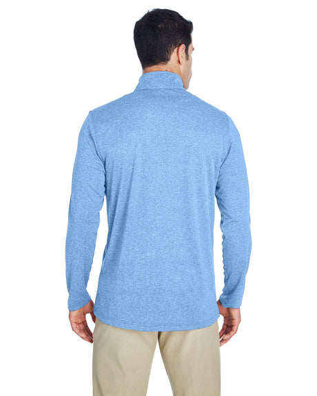 UltraClub Men's Cool & Dry Heathered Performance Quarter-Zip UltraClub