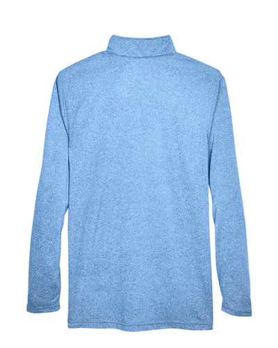UltraClub Men's Cool & Dry Heathered Performance Quarter-Zip