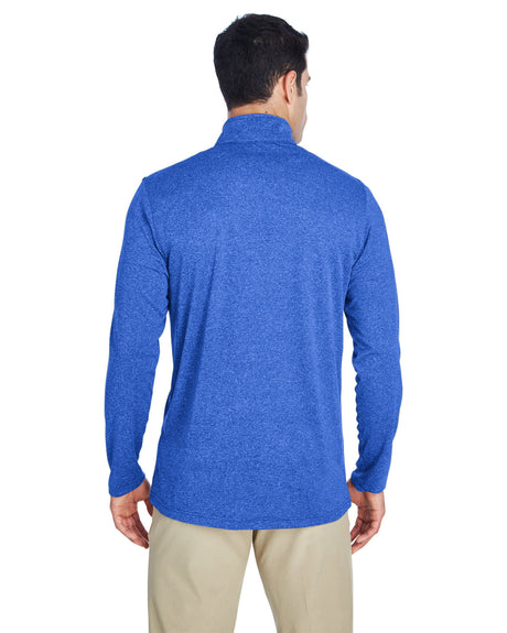 UltraClub Men's Cool & Dry Heathered Performance Quarter-Zip UltraClub