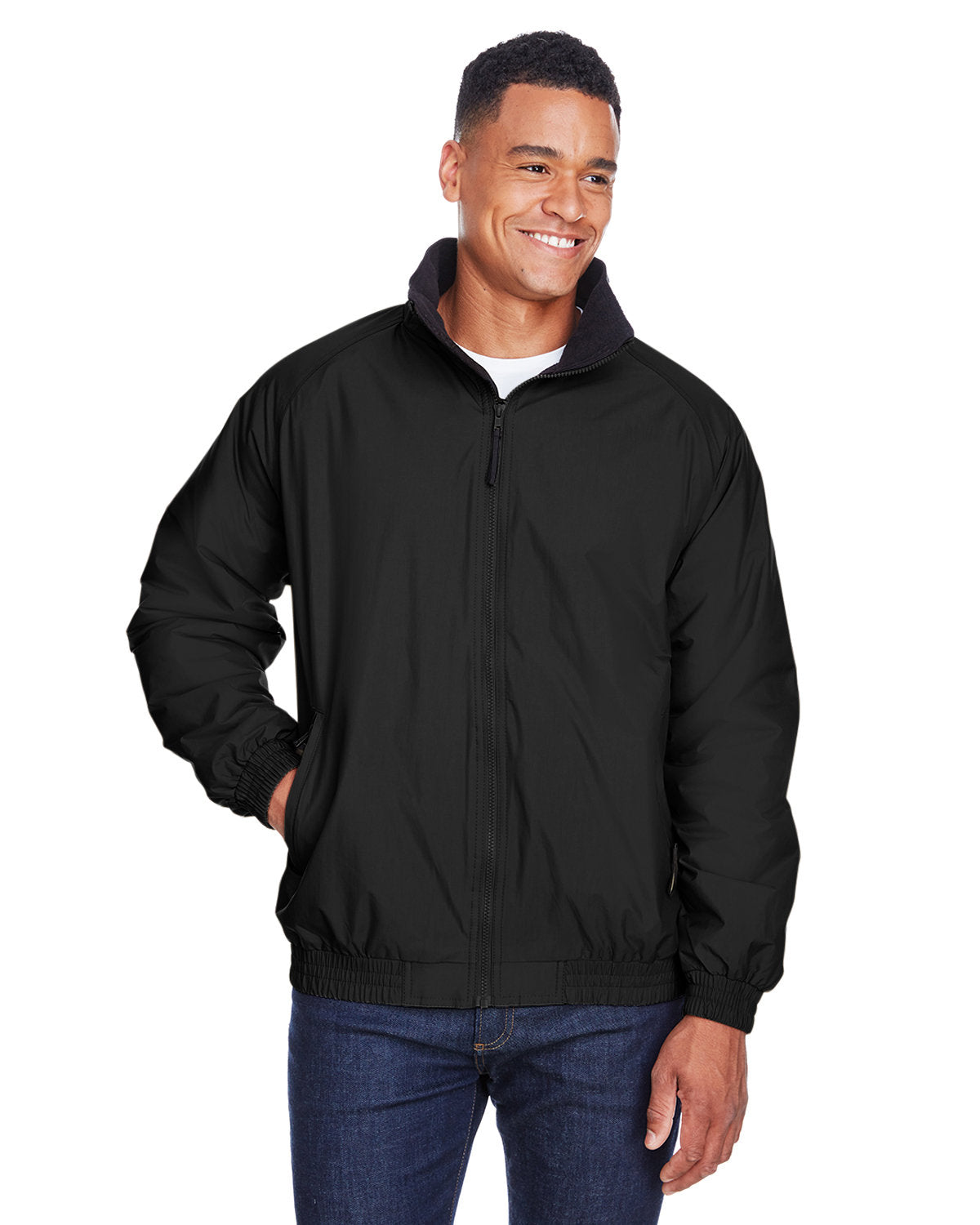 Harriton Adult Fleece-Lined Nylon Jacket Harriton
