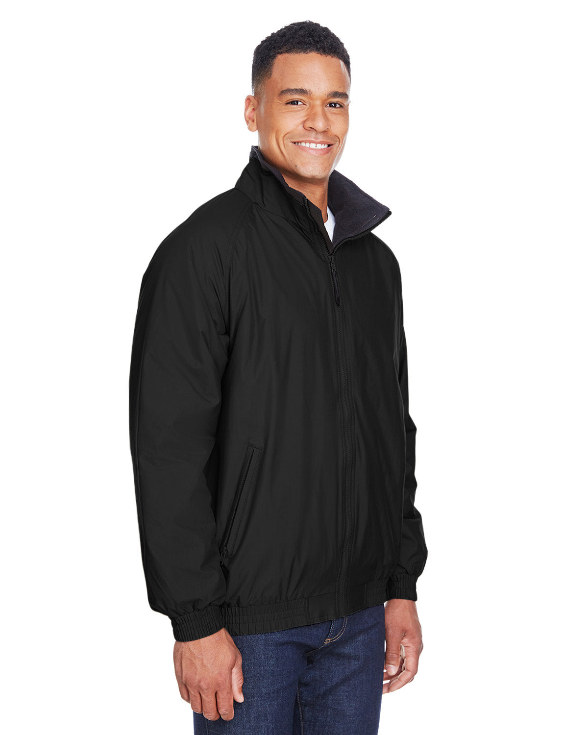 Harriton Adult Fleece-Lined Nylon Jacket Harriton