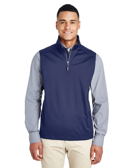 CORE365 Men's Techno Lite Three-Layer Knit Tech-Shell Quarter-Zip Vest CORE365