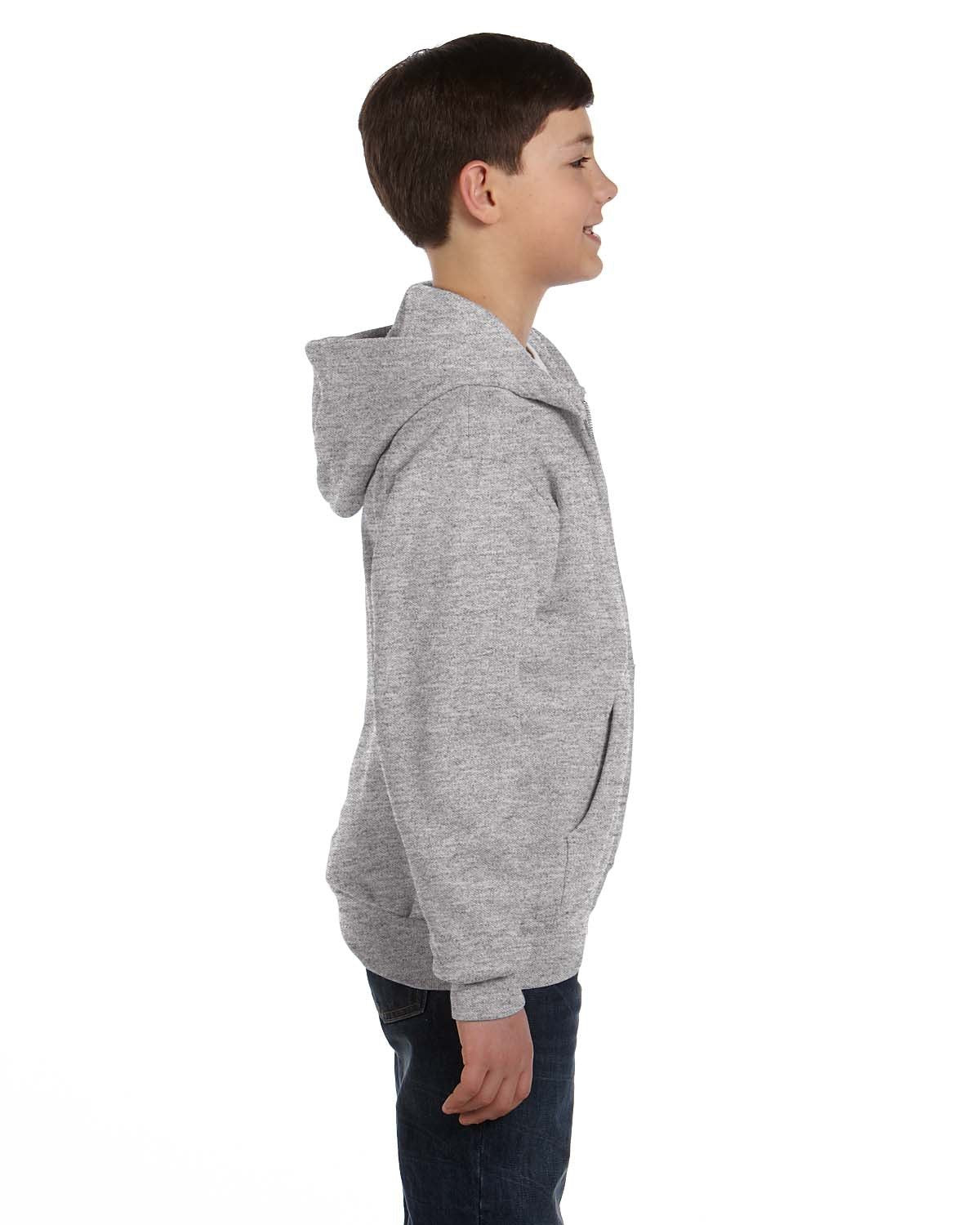 Hanes Youth 7.8 oz. EcoSmart® 50/50 Full-Zip Hooded Sweatshirt Hanes