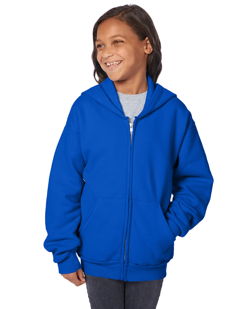 Hanes Youth 7.8 oz. EcoSmart® 50/50 Full-Zip Hooded Sweatshirt