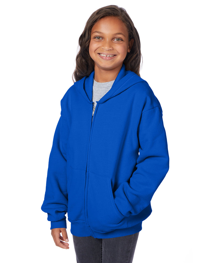 Hanes Youth 7.8 oz. EcoSmart® 50/50 Full-Zip Hooded Sweatshirt