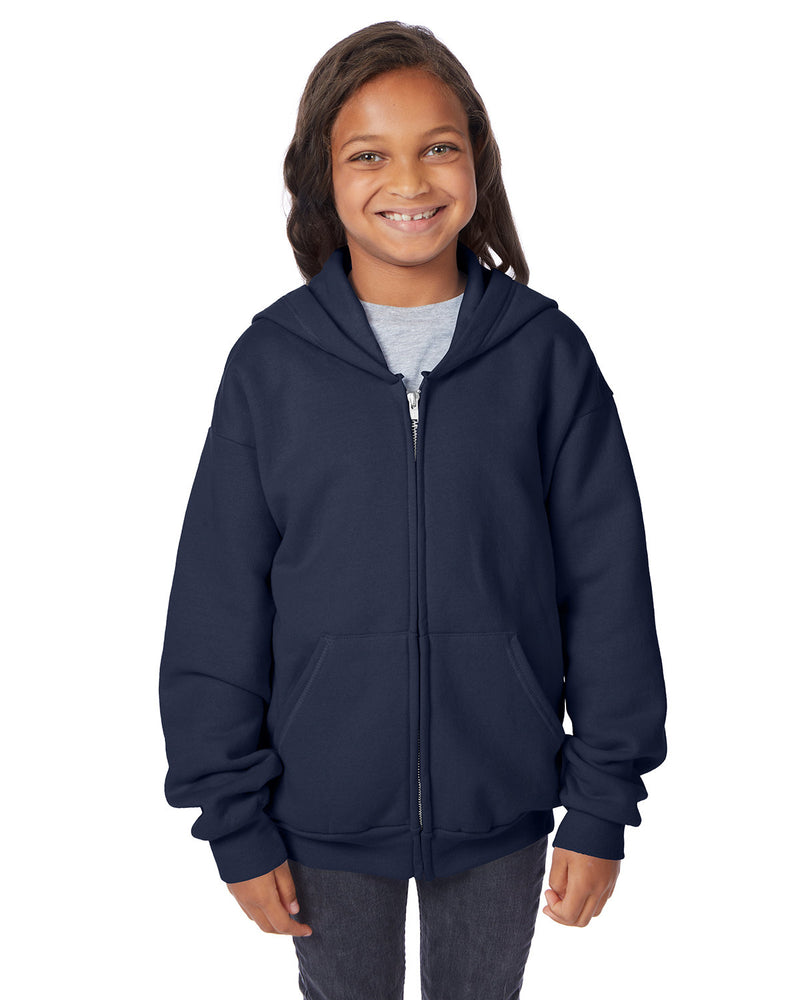 Hanes Youth 7.8 oz. EcoSmart® 50/50 Full-Zip Hooded Sweatshirt
