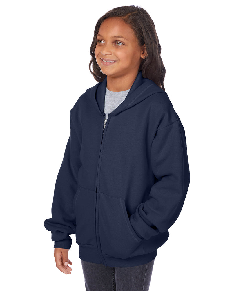 Hanes Youth 7.8 oz. EcoSmart® 50/50 Full-Zip Hooded Sweatshirt