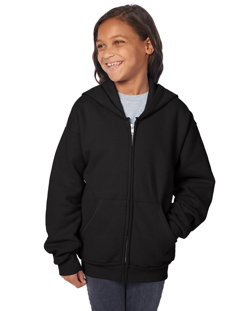 Hanes Youth 7.8 oz. EcoSmart® 50/50 Full-Zip Hooded Sweatshirt
