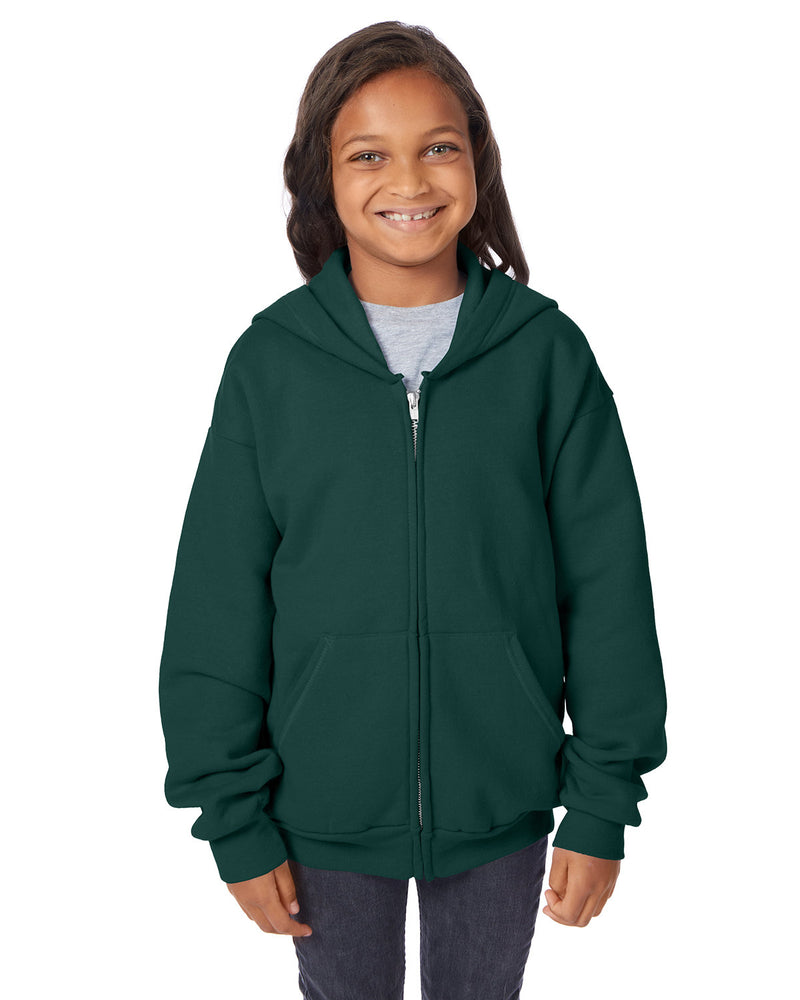 Hanes Youth 7.8 oz. EcoSmart® 50/50 Full-Zip Hooded Sweatshirt