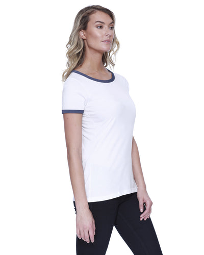 StarTee Ladies' CVC Ringer T-Shirt