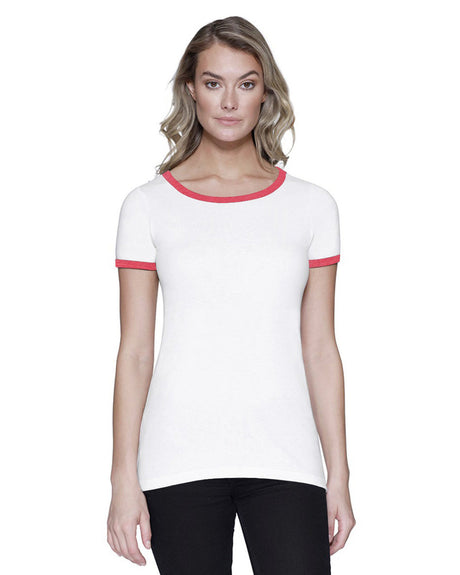 StarTee Ladies' CVC Ringer T-Shirt StarTee