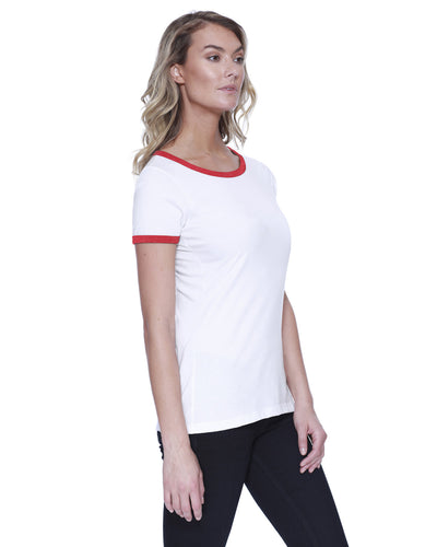 StarTee Ladies' CVC Ringer T-Shirt