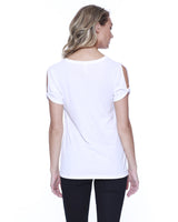 StarTee Ladies' Cotton/Modal Open Shoulder StarTee