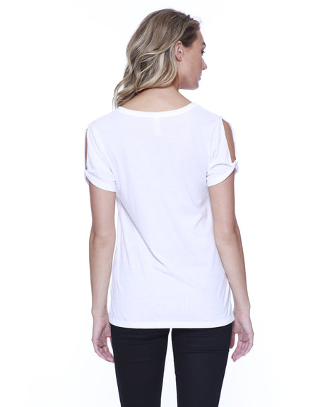 StarTee Ladies' Cotton/Modal Open Shoulder StarTee