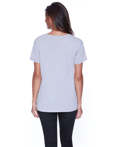 StarTee Ladies' Cotton/Modal Open V-Neck T-Shirt