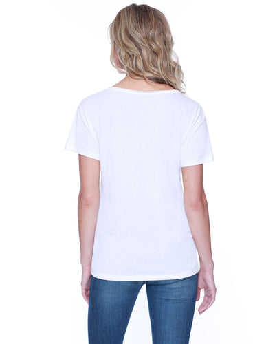 StarTee Ladies' Cotton/Modal Open V-Neck T-Shirt