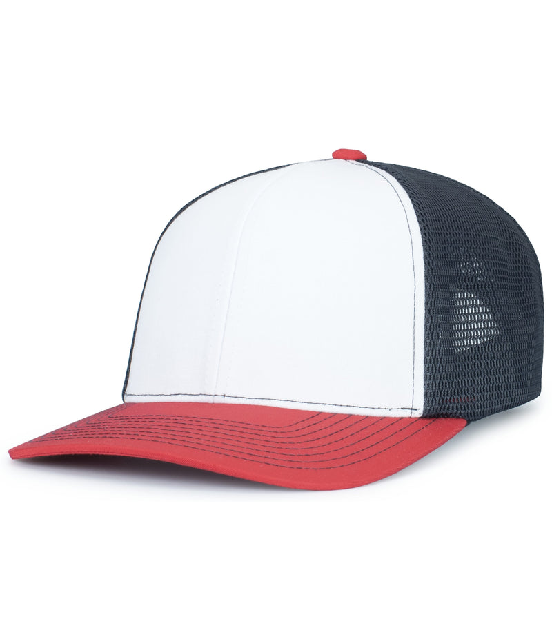 Pacific Headwear Contrast Stitch Trucker PacFlex Snapback Cap