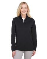 UltraClub Ladies' Coastal Pique Fleece Quarter-Zip UltraClub