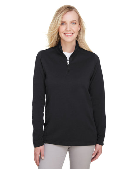 UltraClub Ladies' Coastal Pique Fleece Quarter-Zip UltraClub