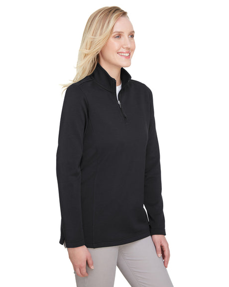 UltraClub Ladies' Coastal Pique Fleece Quarter-Zip UltraClub