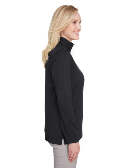 UltraClub Ladies' Coastal Pique Fleece Quarter-Zip UltraClub