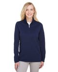 UltraClub Ladies' Coastal Pique Fleece Quarter-Zip UltraClub