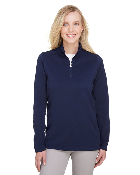 UltraClub Ladies' Coastal Pique Fleece Quarter-Zip UltraClub