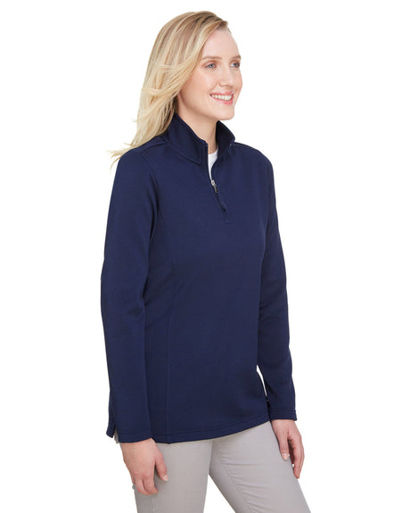 UltraClub Ladies' Coastal Pique Fleece Quarter-Zip UltraClub