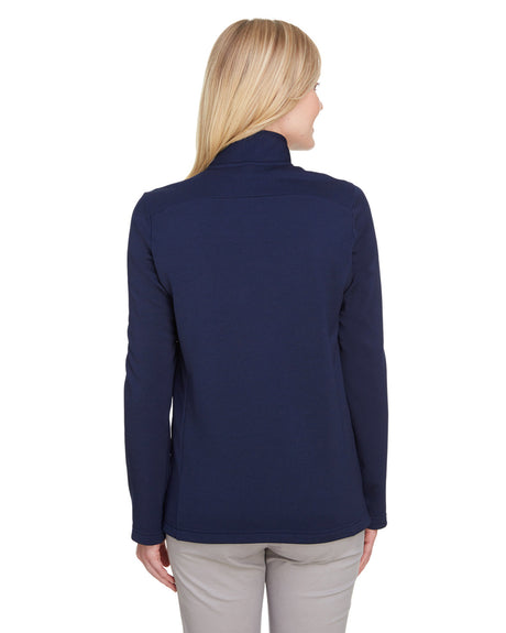 UltraClub Ladies' Coastal Pique Fleece Quarter-Zip UltraClub