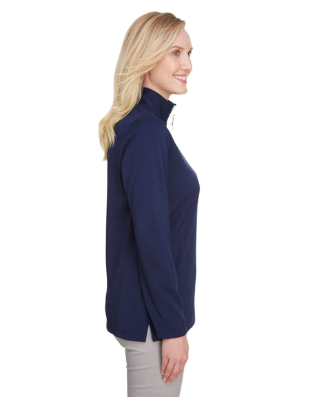 UltraClub Ladies' Coastal Pique Fleece Quarter-Zip UltraClub