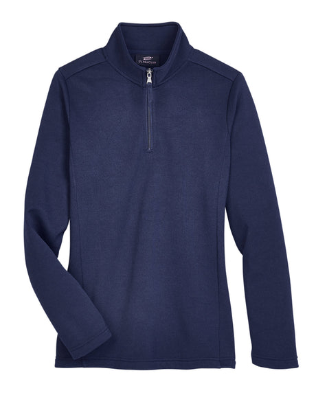 UltraClub Ladies' Coastal Pique Fleece Quarter-Zip UltraClub