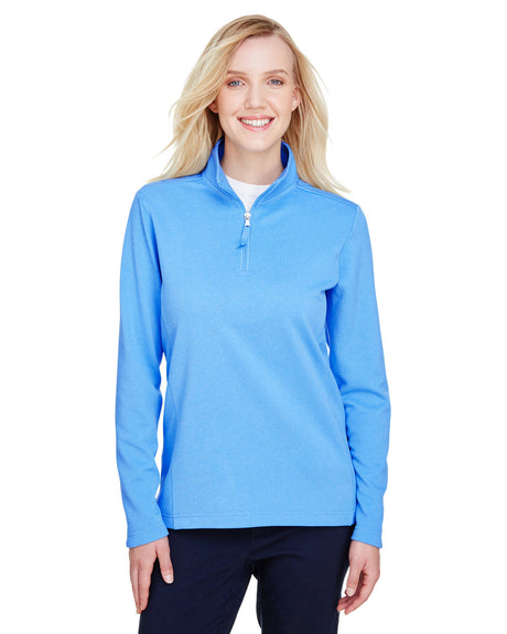 UltraClub Ladies' Coastal Pique Fleece Quarter-Zip UltraClub