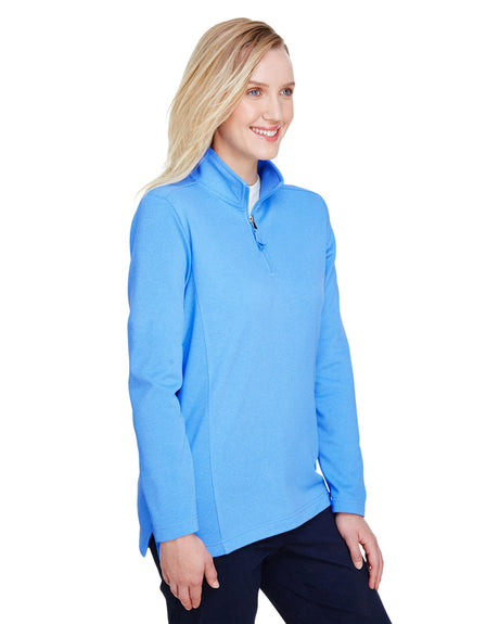 UltraClub Ladies' Coastal Pique Fleece Quarter-Zip UltraClub