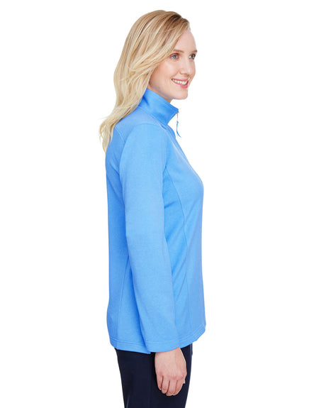 UltraClub Ladies' Coastal Pique Fleece Quarter-Zip UltraClub
