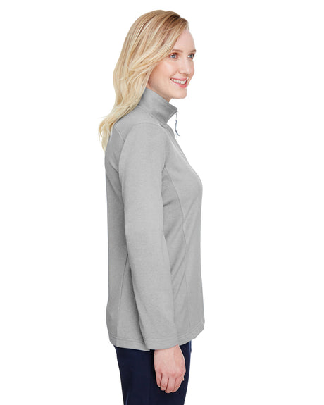 UltraClub Ladies' Coastal Pique Fleece Quarter-Zip UltraClub
