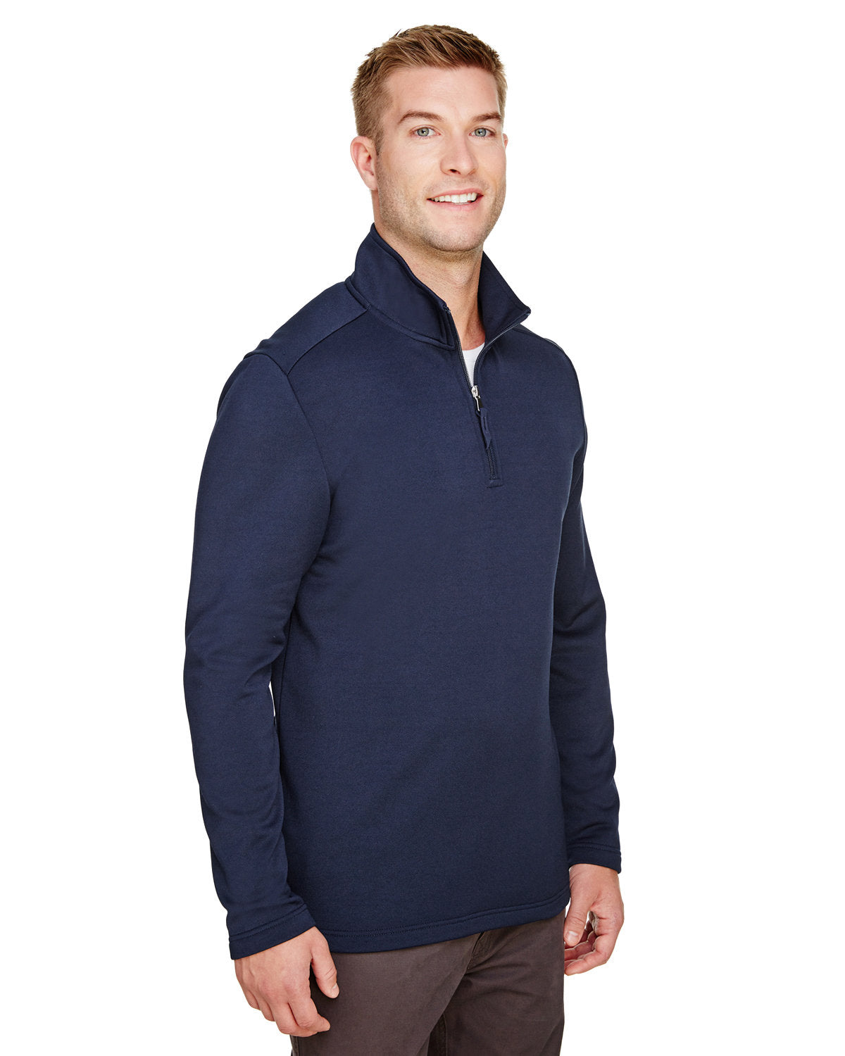 UltraClub Men's Coastal Pique Fleece Quarter-Zip UltraClub