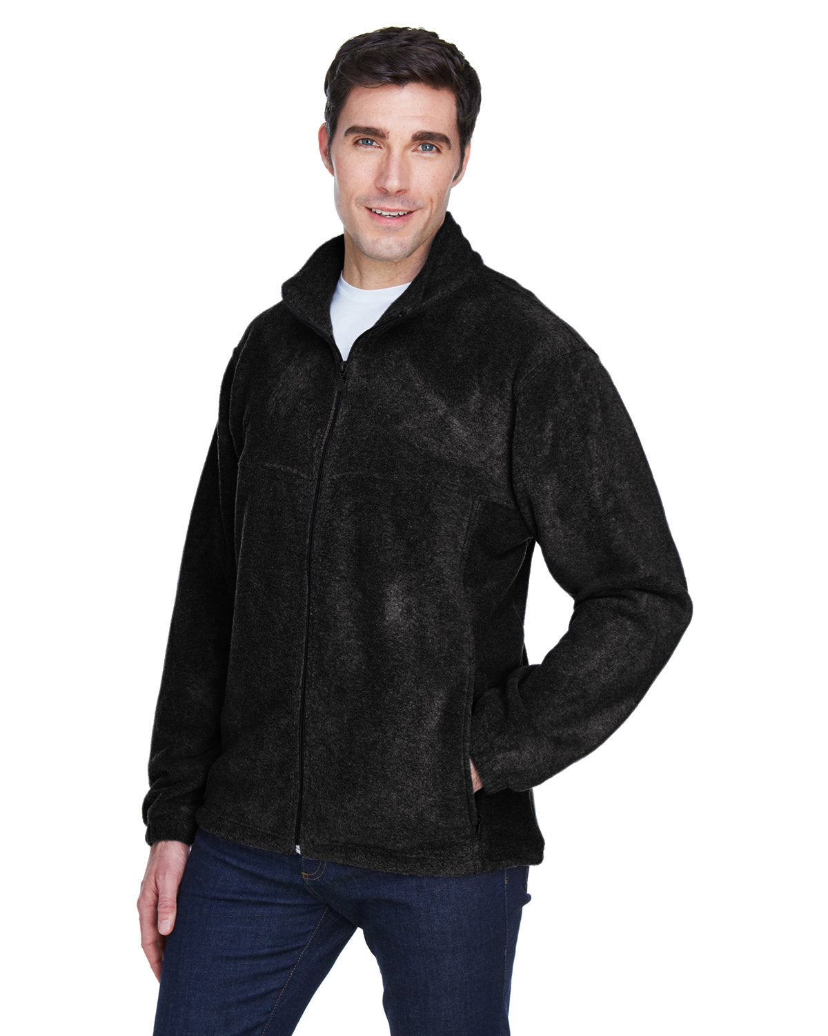 Harriton Men's Tall 8 oz. Full-Zip Fleece Harriton