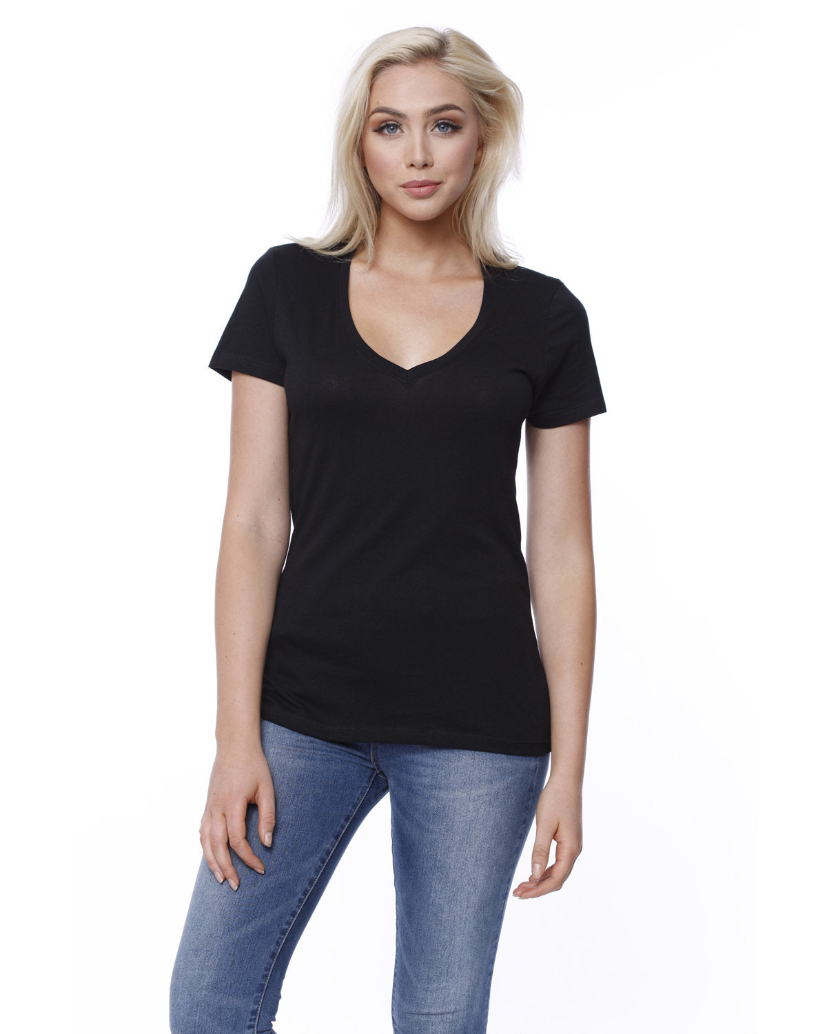 StarTee Ladies' CVC V-Neck T-Shirt StarTee