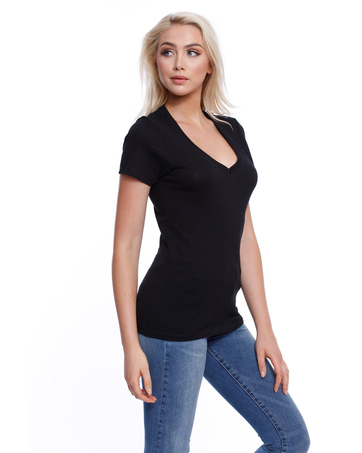 StarTee Ladies' CVC V-Neck T-Shirt StarTee