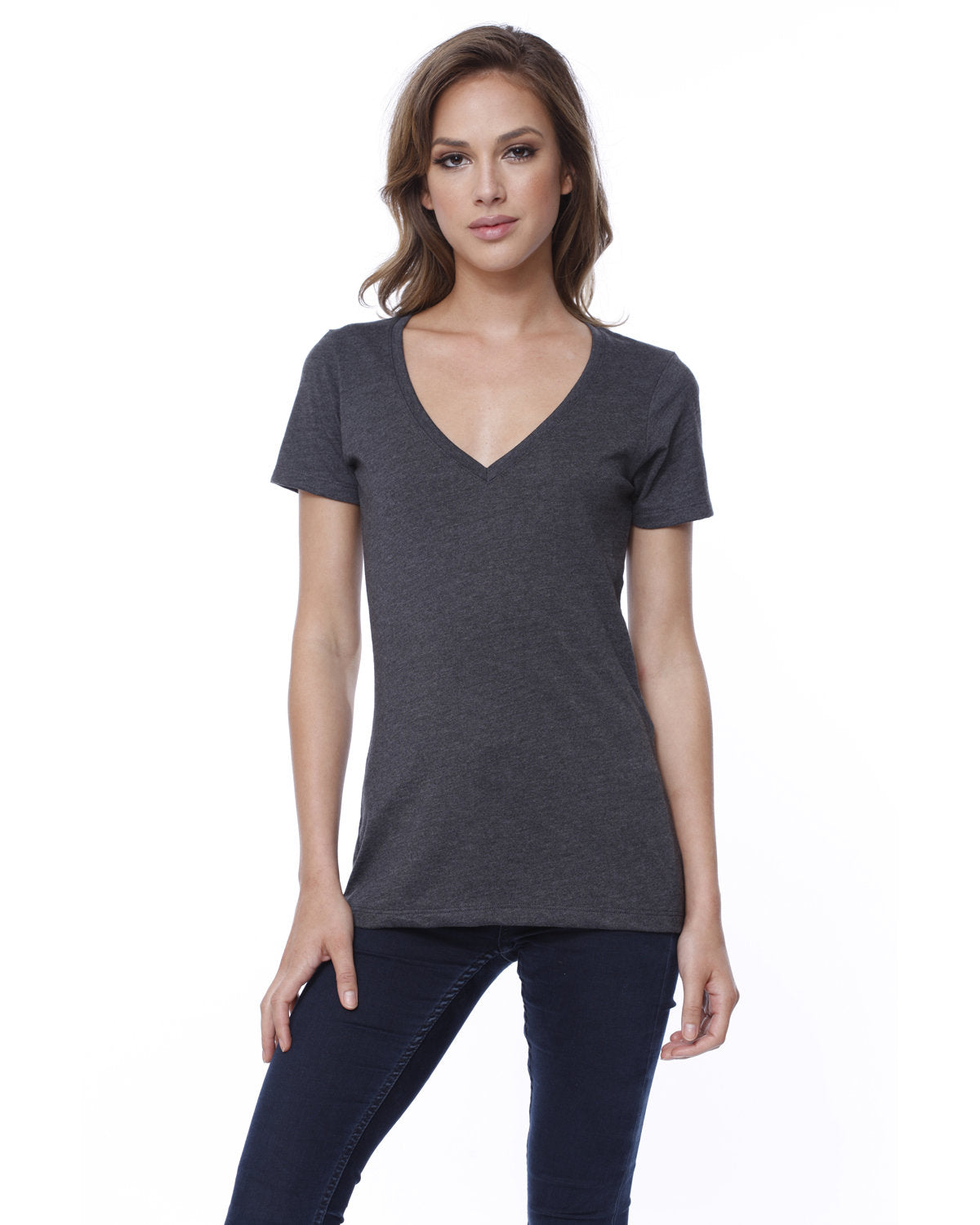 StarTee Ladies' CVC V-Neck T-Shirt StarTee